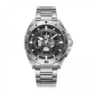 Alexandre Christie AC 6679 Silver Black Steel MCBSSBA